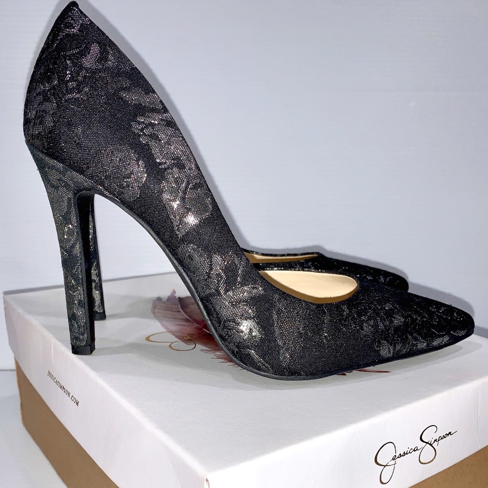 BNIB Jessica Simpson Size 8.5 High Heel Pewter Metallic